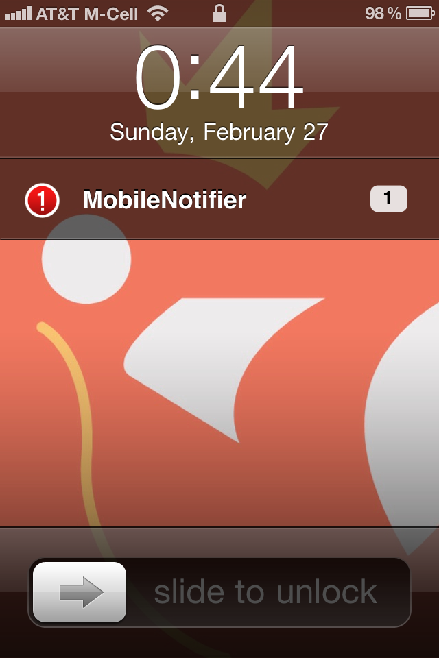 MobileNotifier Beta3 lockscreen
